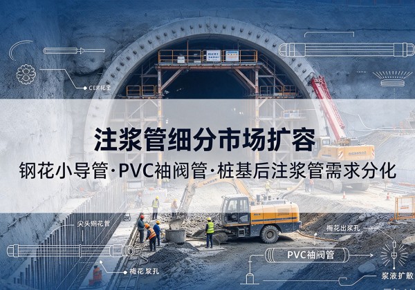 黑水注浆管细分市场扩容，隧道钢花小导管、PVC 袖阀管、桩基后注浆管需求分化